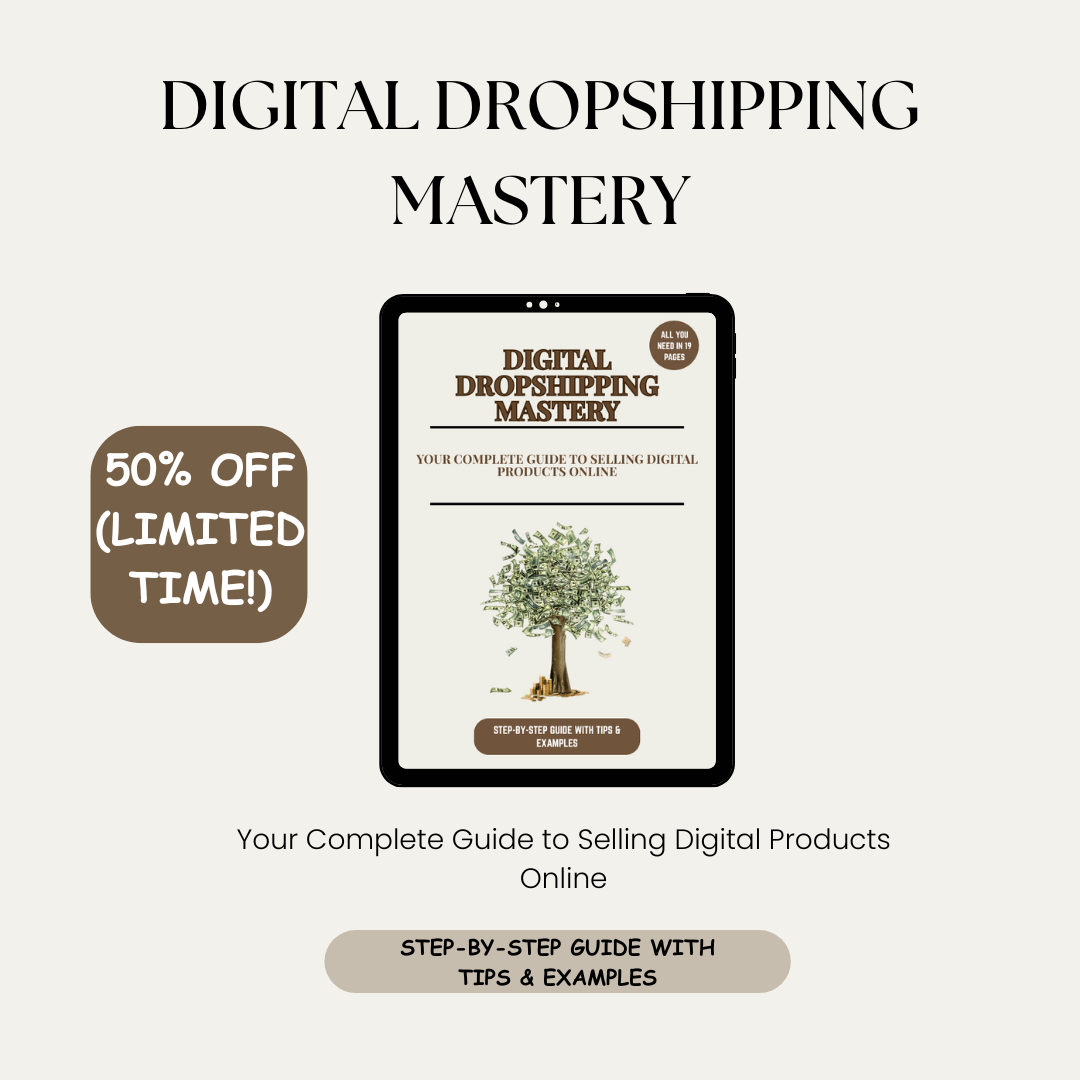 Digital Dropshipping Mastery ebook featuring actionable tips, real-life examples, and step-by-step guidance.